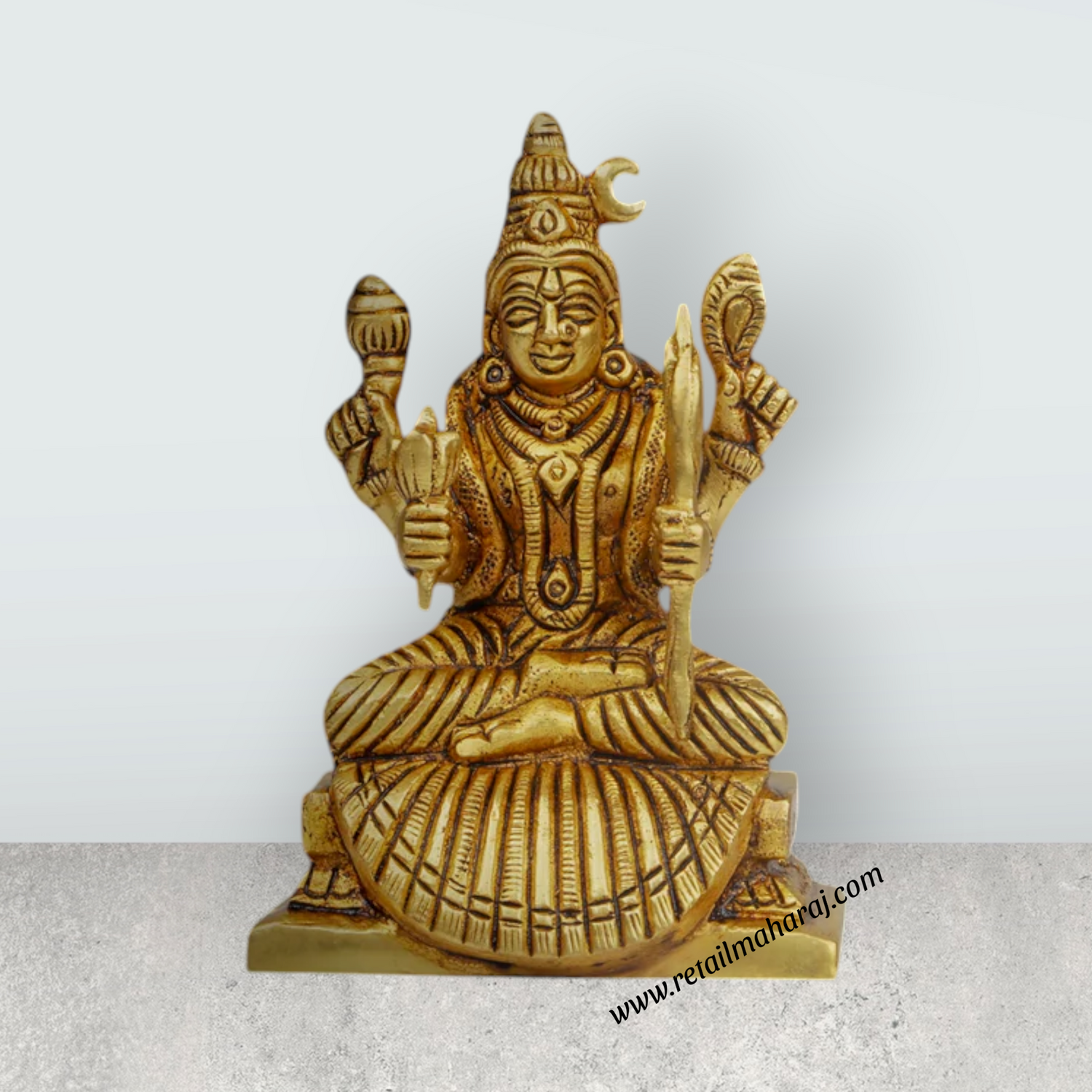 Rajarajeshwari Idol - 4 Inches | Antique Brass Statue/ Amman Statue/ Rajarajeshwari Devi Statue for Pooja - Retail Maharaj