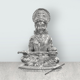 Annapoorani Statue – 2 x 1.5 Inches Copper Idol Silver Polish Annapuran Devi Murti for Pooja - Retail Maharaj