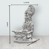 Annapoorani Statue – 2 x 1.5 Inches Copper Idol Silver Polish Annapuran Devi Murti for Pooja - Retail Maharaj