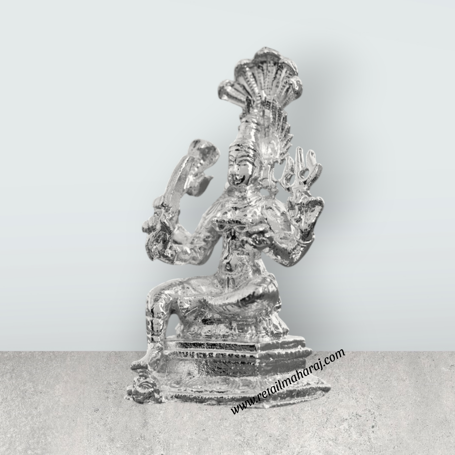 Karumari Amman Idol - 3 Inches | Copper Idol/ Silver Polish Karumariamman Statue for Pooja - Retail Maharaj