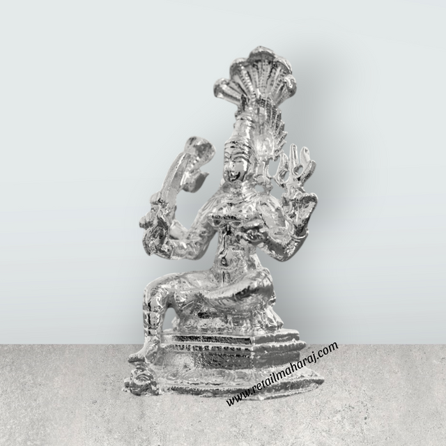 Karumari Amman Idol - 3 Inches | Copper Idol/ Silver Polish Karumariamman Statue for Pooja - Retail Maharaj