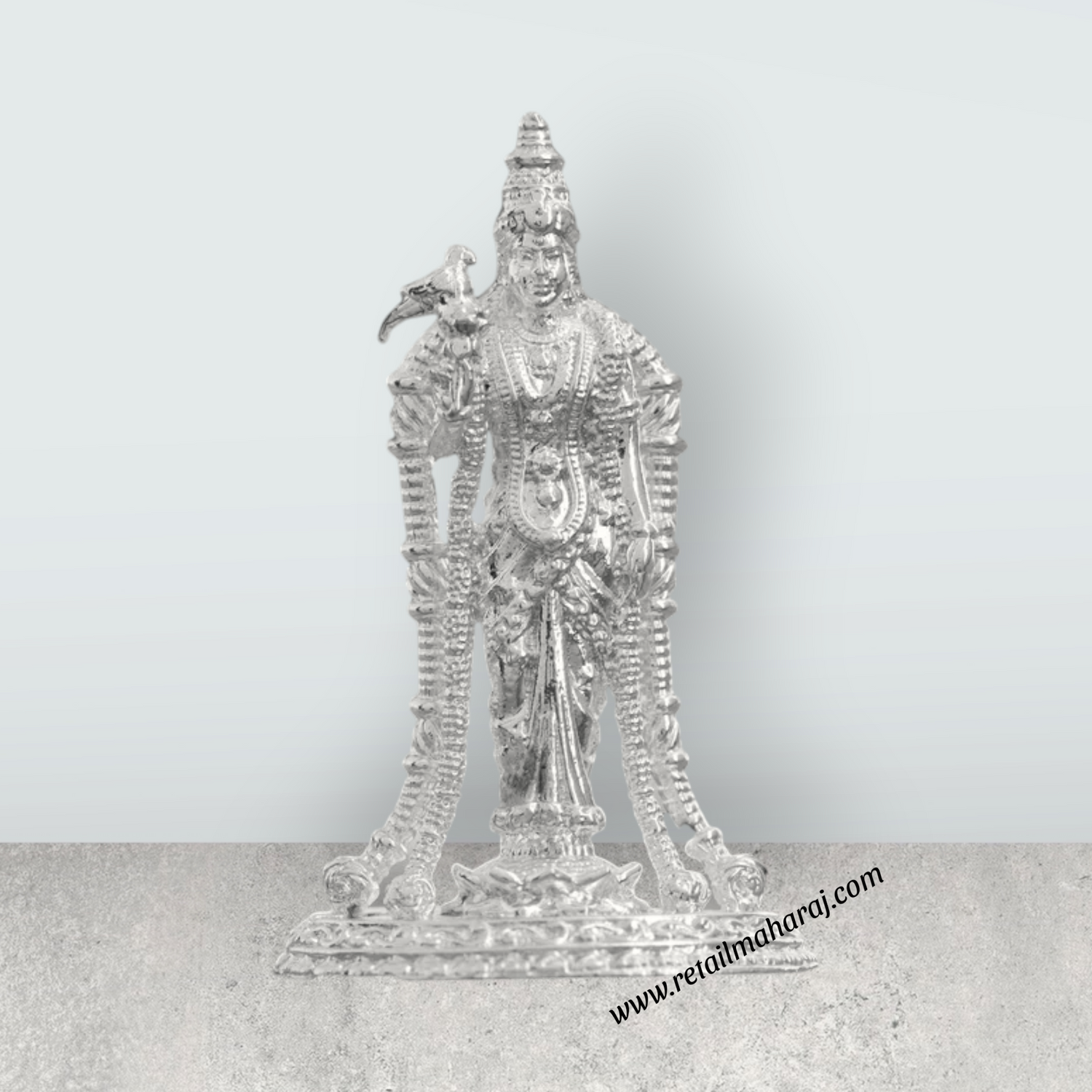 Andal Statue - Silver - 3 Inch | Copper Idol/ Goda Devi Vigraham/ Andal Idol for Pooja - Retail Maharaj