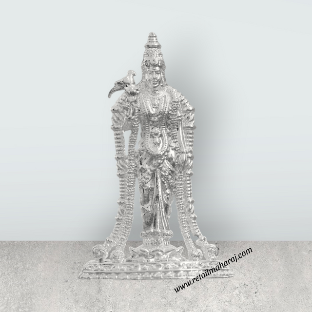 Andal Statue - Silver - 3 Inch | Copper Idol/ Goda Devi Vigraham/ Andal Idol for Pooja - Retail Maharaj