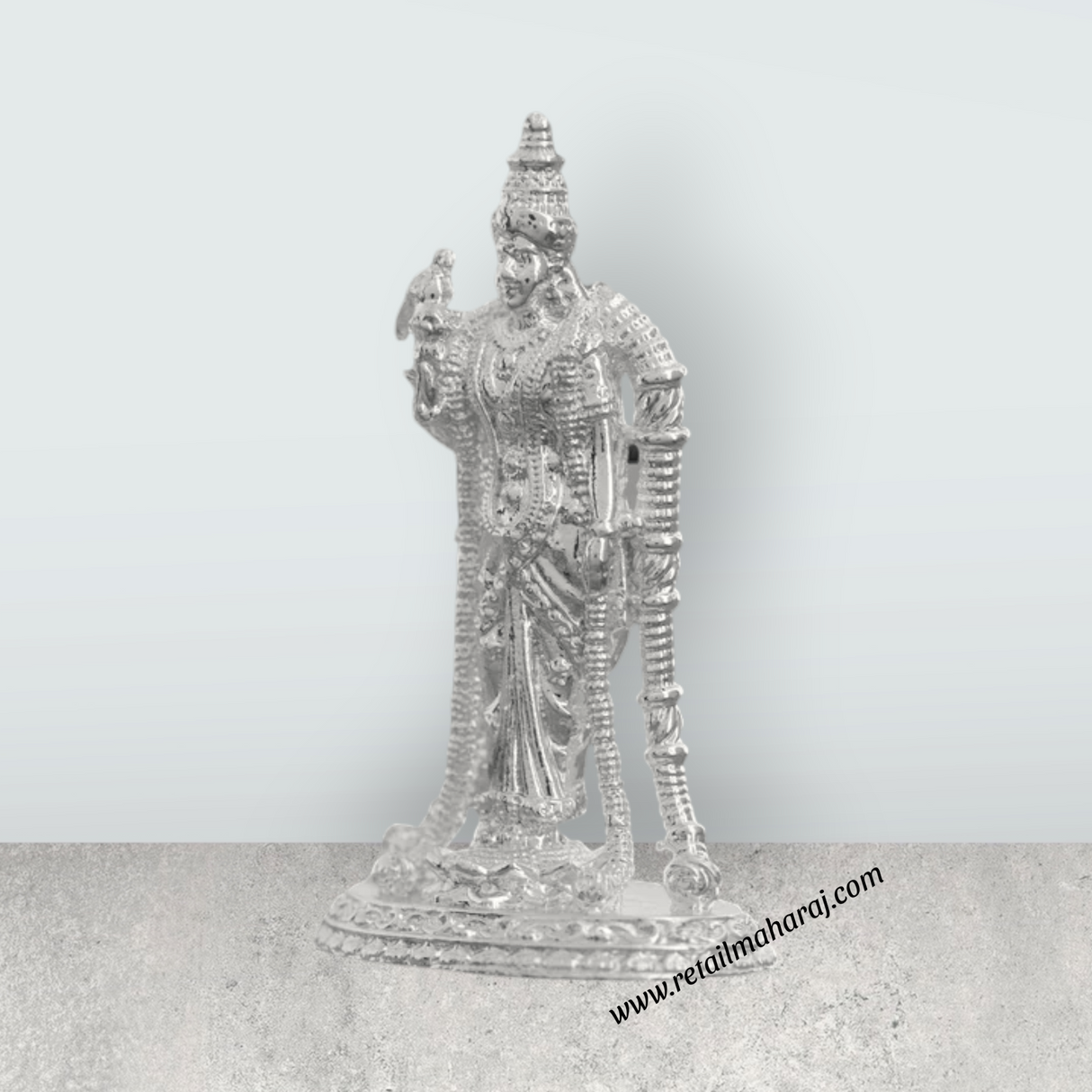 Andal Statue - Silver - 3 Inch | Copper Idol/ Goda Devi Vigraham/ Andal Idol for Pooja - Retail Maharaj