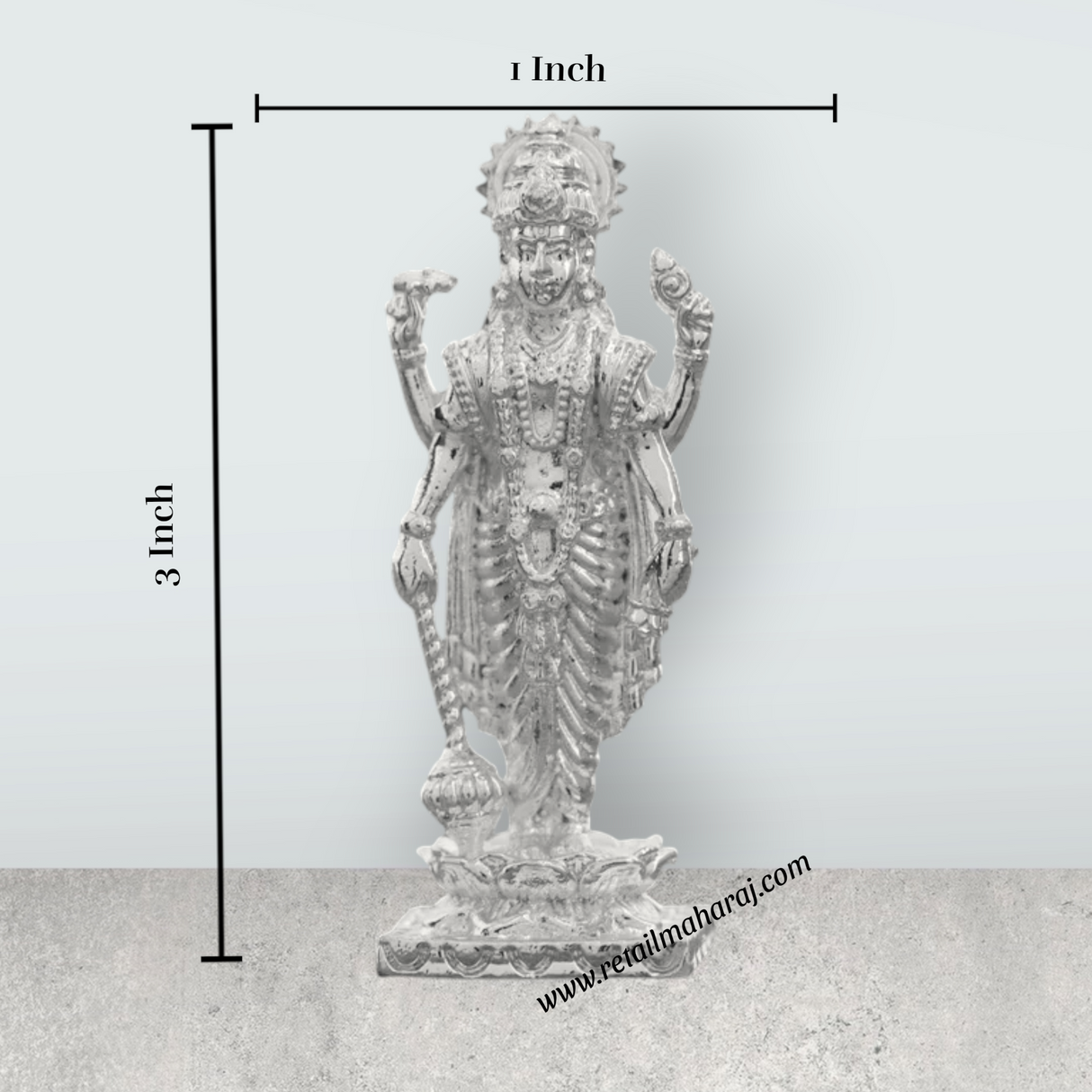 Sathya Narayana Idol - 2.75 Inches | Copper Idol/ Narayana Statue for Pooja - Retail Maharaj