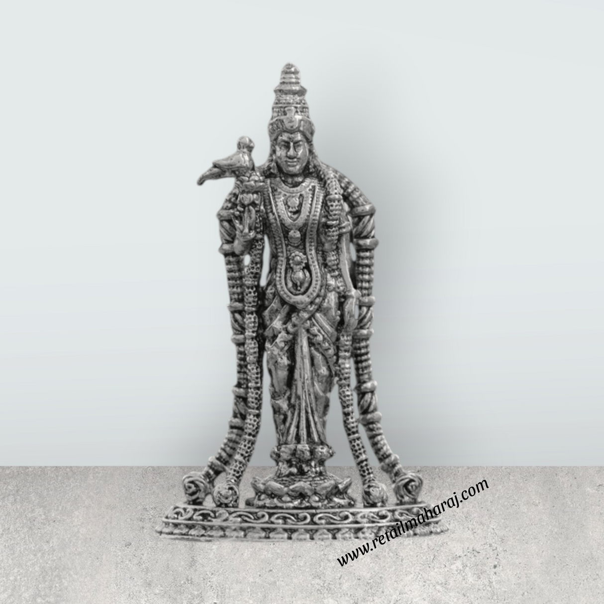 Andal Statue - Silver Antique - 3 Inch | Copper Idol/ Goda Devi Vigraham/ Andal Idol for Pooja - Retail Maharaj