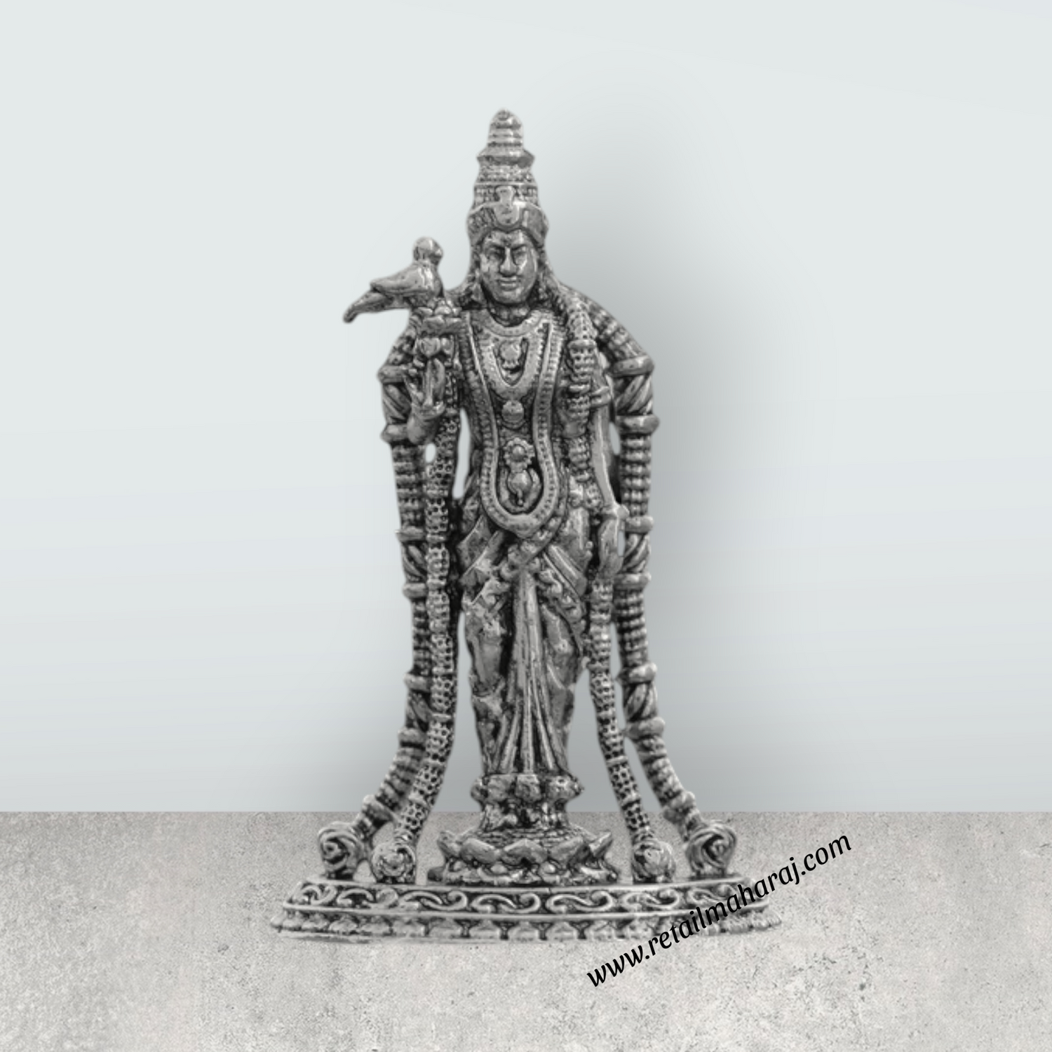 Andal Statue - Silver Antique - 3 Inch | Copper Idol/ Goda Devi Vigraham/ Andal Idol for Pooja - Retail Maharaj