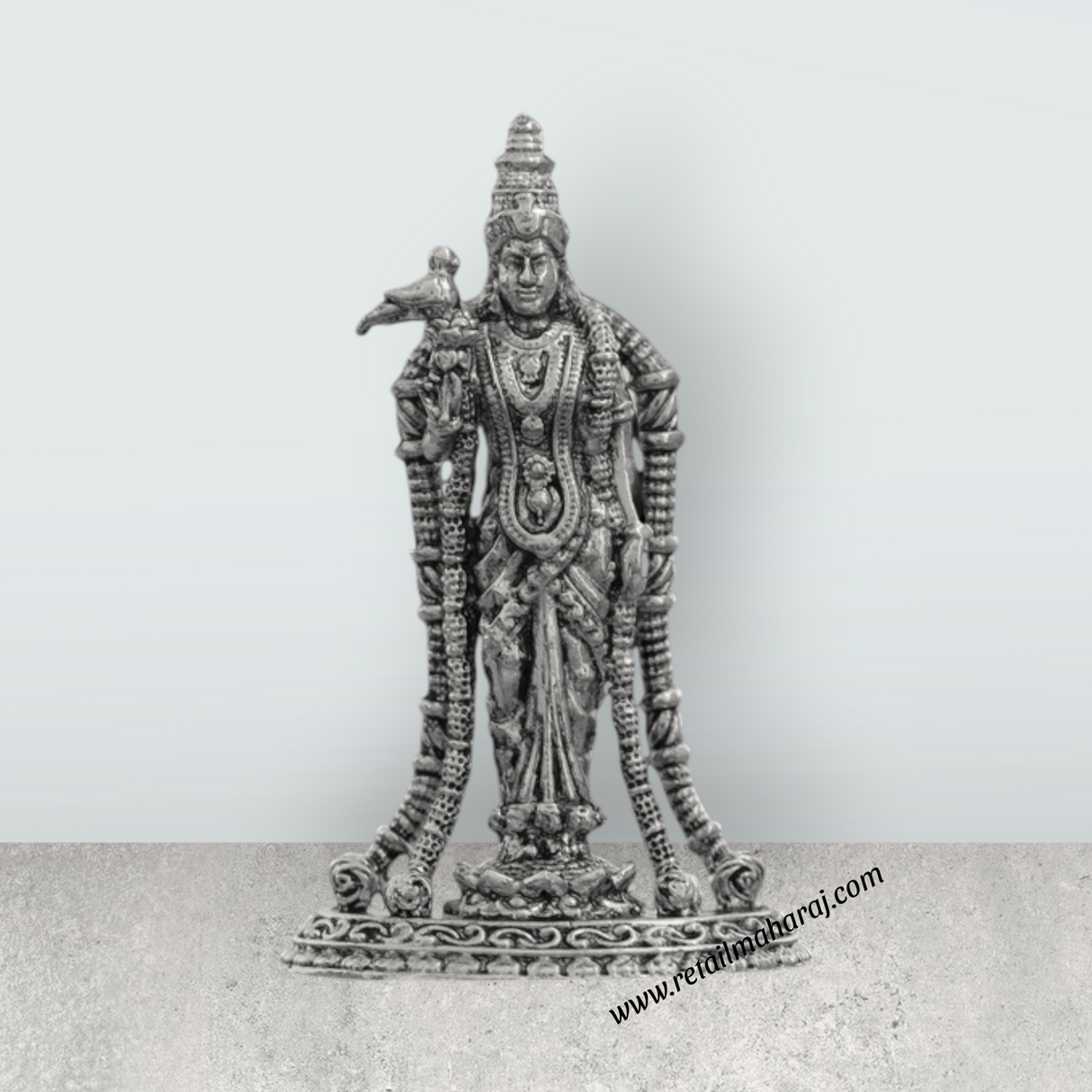 Andal Statue - Silver Antique - 3 Inch | Copper Idol/ Goda Devi Vigraham/ Andal Idol for Pooja - Retail Maharaj