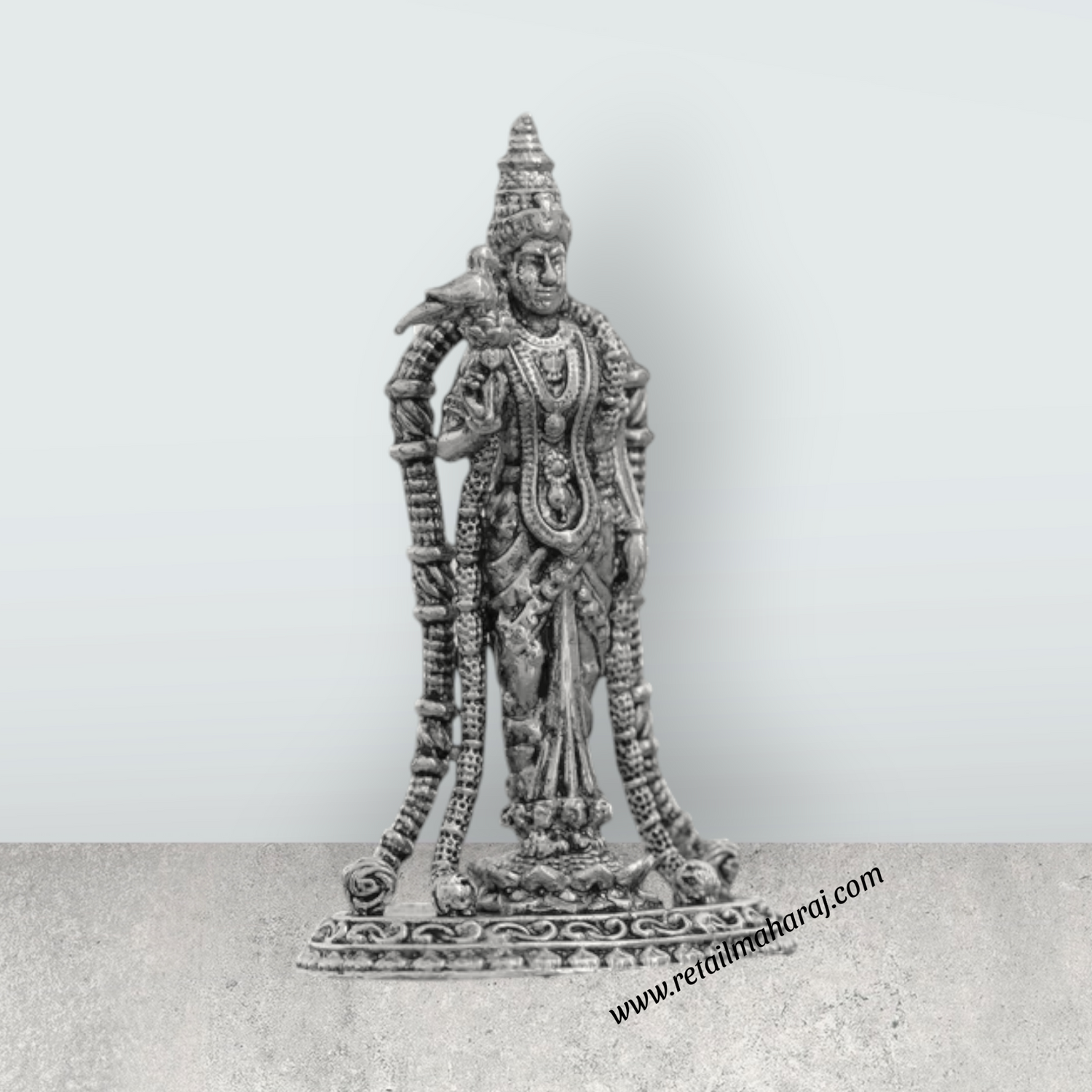 Andal Statue - Silver Antique - 3 Inch | Copper Idol/ Goda Devi Vigraham/ Andal Idol for Pooja - Retail Maharaj
