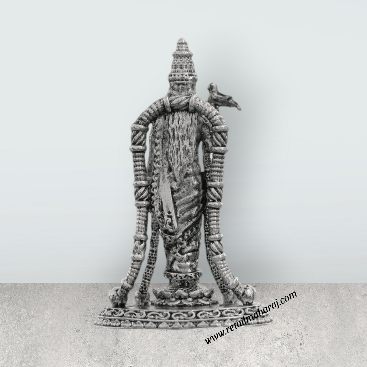 Andal Statue - Silver Antique - 3 Inch | Copper Idol/ Goda Devi Vigraham/ Andal Idol for Pooja - Retail Maharaj