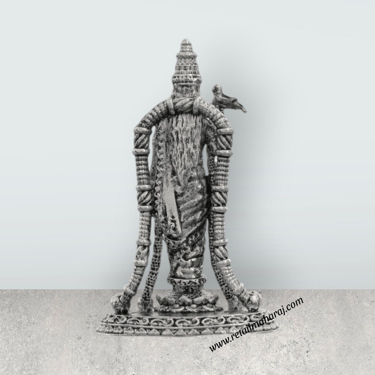 Andal Statue - Silver Antique - 3 Inch | Copper Idol/ Goda Devi Vigraham/ Andal Idol for Pooja - Retail Maharaj
