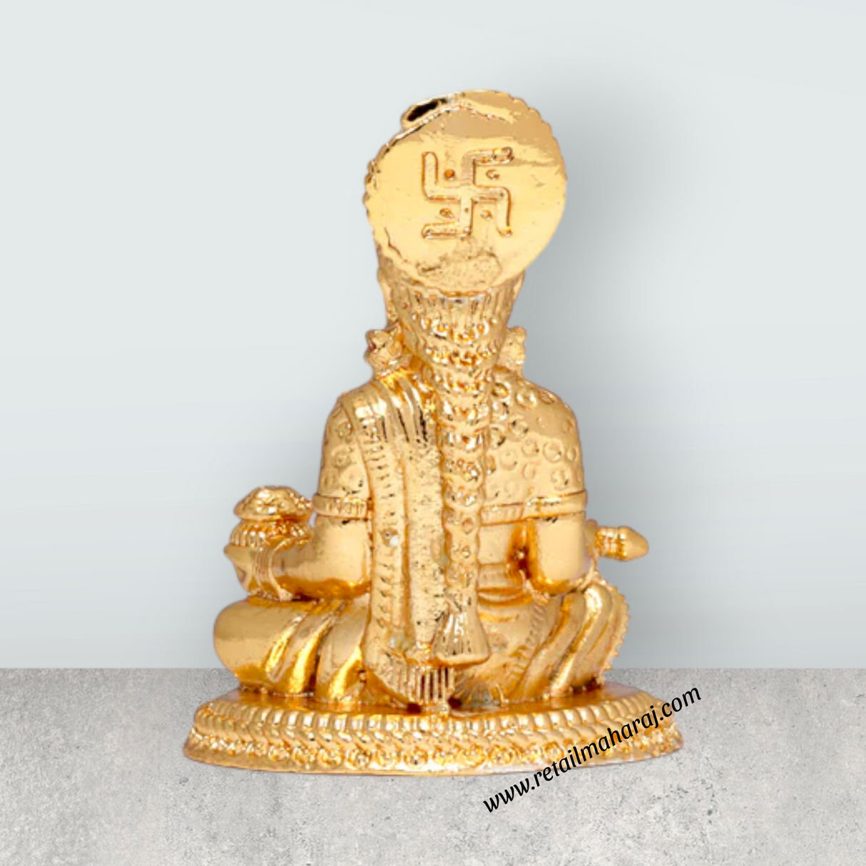 Annapoorani Statue – 2.5 x 1.5 Inches Copper Idol Gold Polish Annapuran Devi Murti for Pooja - Retail Maharaj