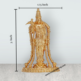 Goda Devi Standing On Base - 3 x 1.75 Inches | Copper Idol/ Gold Polish Andal Idol for Pooja - Retail Maharaj