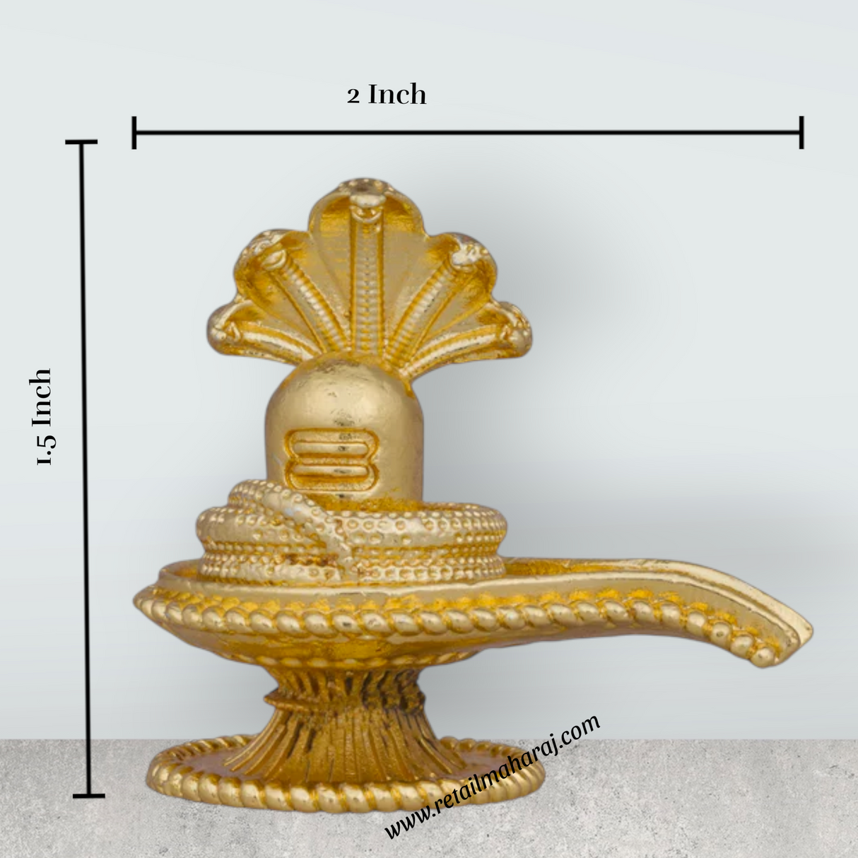 Shivling Idol With Nag - 1.5 x 2 Inches | Copper Idol/ Gold Polish Shivling Murti for Pooja/ 85 Gms Approx - Retail Maharaj