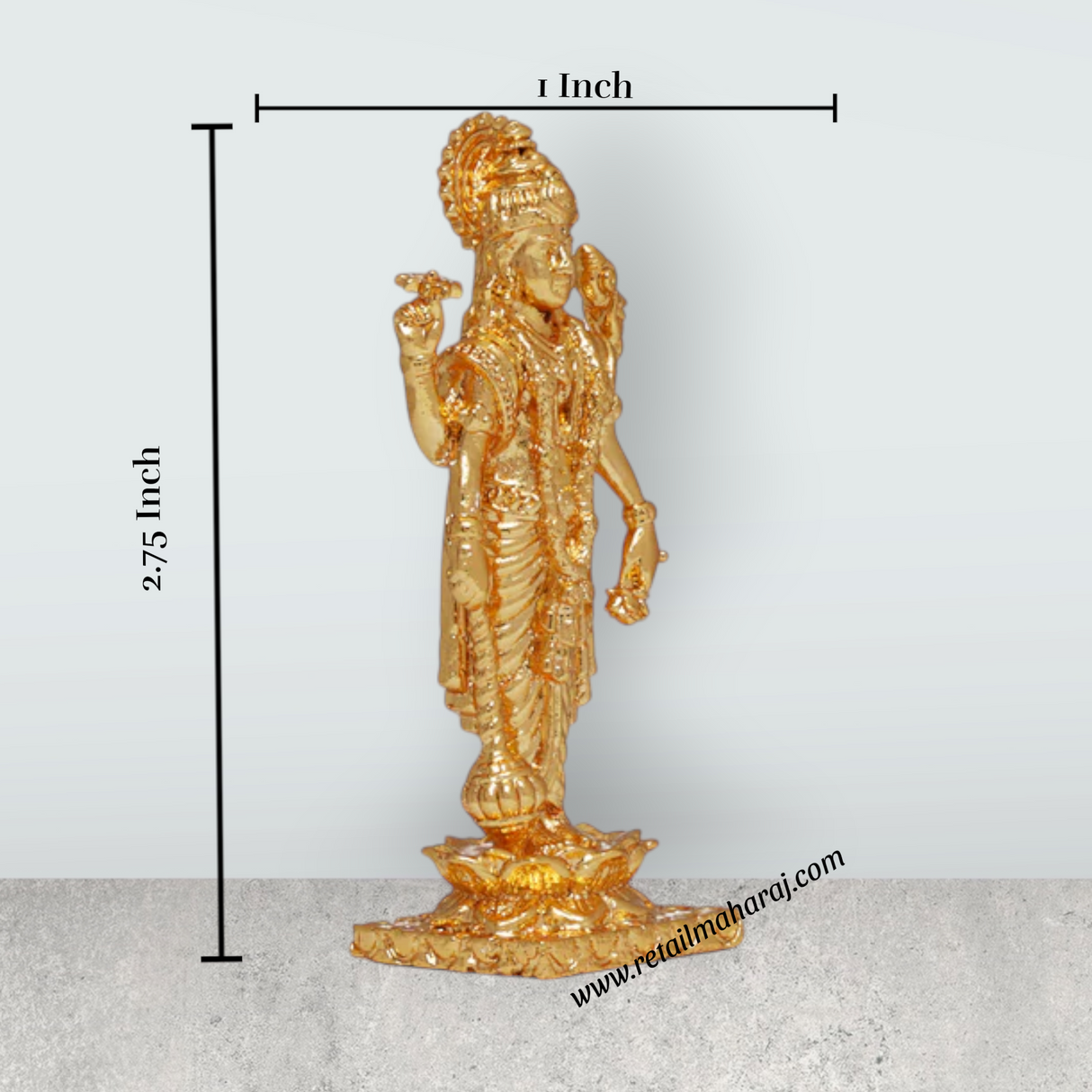 Sathya Narayana Idol - 2.75 Inches | Copper Idol/ Narayana Statue for Pooja - Retail Maharaj
