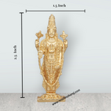Balaji Murti – 2.5 x 1.5 Inches Copper Idol Gold Polish Standing Balaji Statue for Pooja - Retail Maharaj
