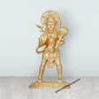 Anjaneya Statue – 3 x 1.5 Inches Copper Idol Gold Polish Standing Hanuman Statue for Pooja - Retail Maharaj