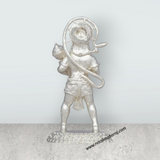 Anjaneya Statue – 3 x 1.5 Inches Copper Idol Silver Polish Standing Hanuman Statue for Pooja - Retail Maharaj