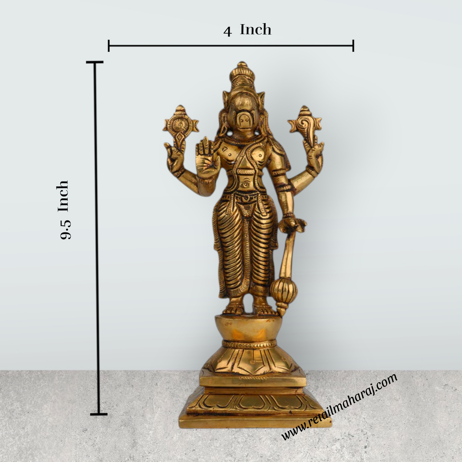Dasavatharam Set - 9.5 Inches | Brass Idol/ Vishnu Avatar for Pooja/ 17.260 Kgs Approx - Retail Maharaj