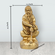 Saibaba Statue - 4.5 x 2.5 Inches | Antique Brass Idol/ Saibaba Idol for Pooja/ 530 Gms Approx - Retail Maharaj