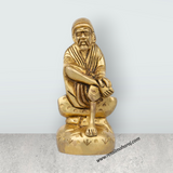Saibaba Statue - 4.5 x 2.5 Inches | Antique Brass Idol/ Saibaba Idol for Pooja/ 530 Gms Approx - Retail Maharaj