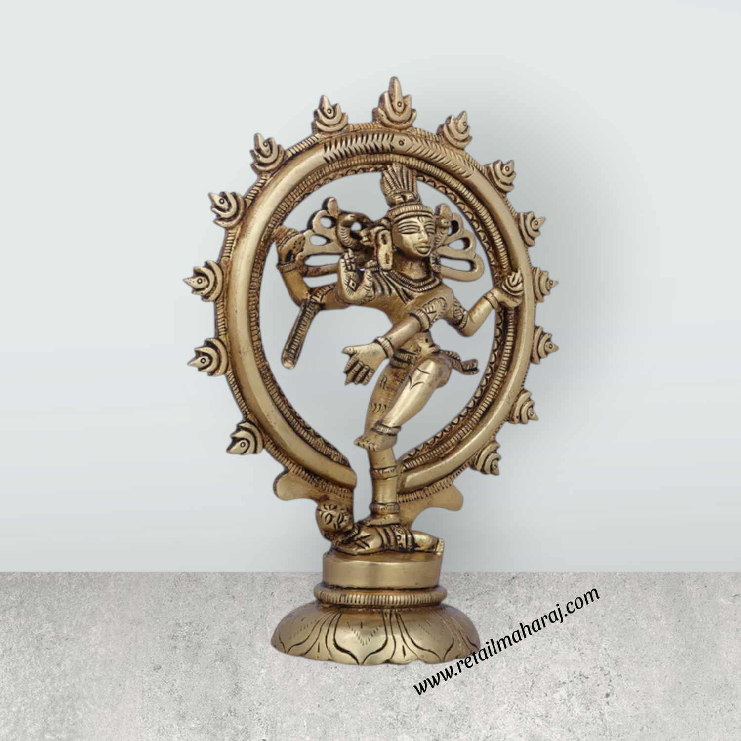 Natraj Murti - 7 x 5 Inches | Antique Brass Idol/ Nataraja Vigraham for Pooja/ 735 Gms Approx