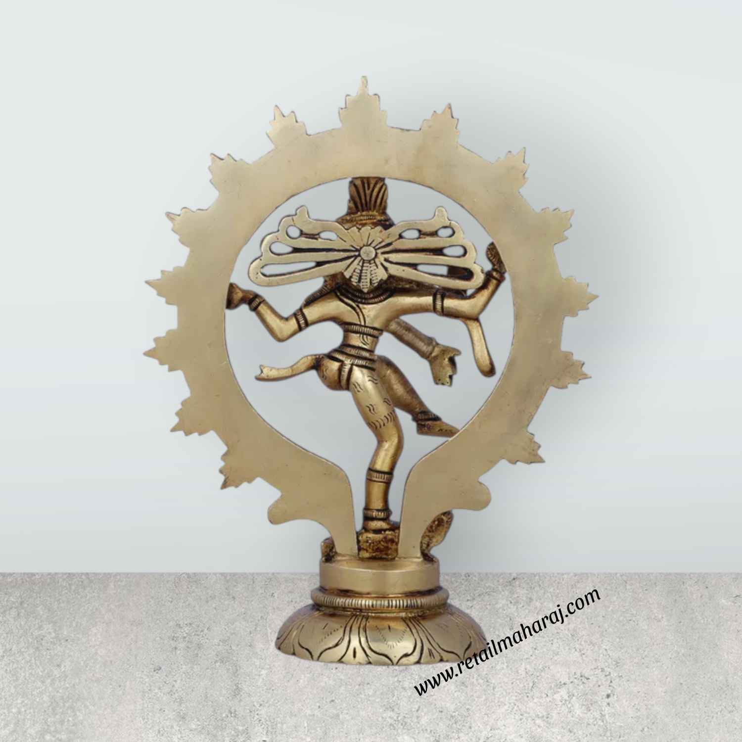 Natraj Murti - 7 x 5 Inches | Antique Brass Idol/ Nataraja Vigraham for Pooja/ 735 Gms Approx
