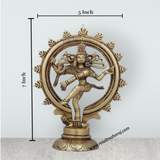 Natraj Murti - 7 x 5 Inches | Antique Brass Idol/ Nataraja Vigraham for Pooja/ 735 Gms Approx