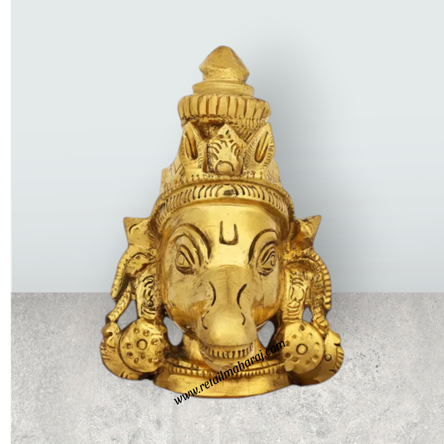 Varahi Face – 5 x 3.5 Inches | Brass Varahi Devi Face / Decorative Hanging For Temple & Home - Retail Maharaj