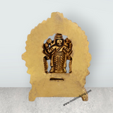Balaji Murti With Sridevi Bhudevi Standing On Base - 2.5 x 1.75 Inches | Antique Brass Idol With Arch for Pooja - Retail Maharaj