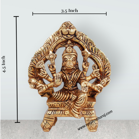Varahi Amman Statue - 4.5 Inches | Varahi Idol/ Antique Brass Statue/ Varahi with Arch Idol for Pooja - Retail Maharaj