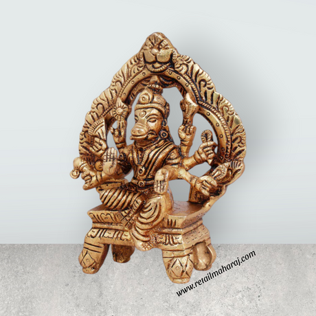 Varahi Amman Statue - 4.5 Inches | Varahi Idol/ Antique Brass Statue/ Varahi with Arch Idol for Pooja - Retail Maharaj