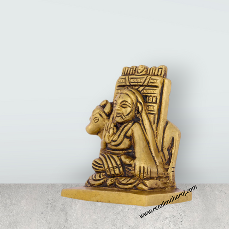 Raghavendra Swamy Idol - 2.5 x 2.25 Inches | Brass Statue/ Raghavendra Statue for Pooja - Retail Maharaj