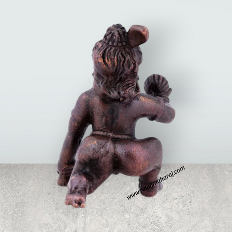 Crawling Krishna Statue - 1.5 x 1.25 Inches | Copper Idol/ Crawling Krishna Idol for Pooja/ 25 Gms Approx - Retail Maharaj
