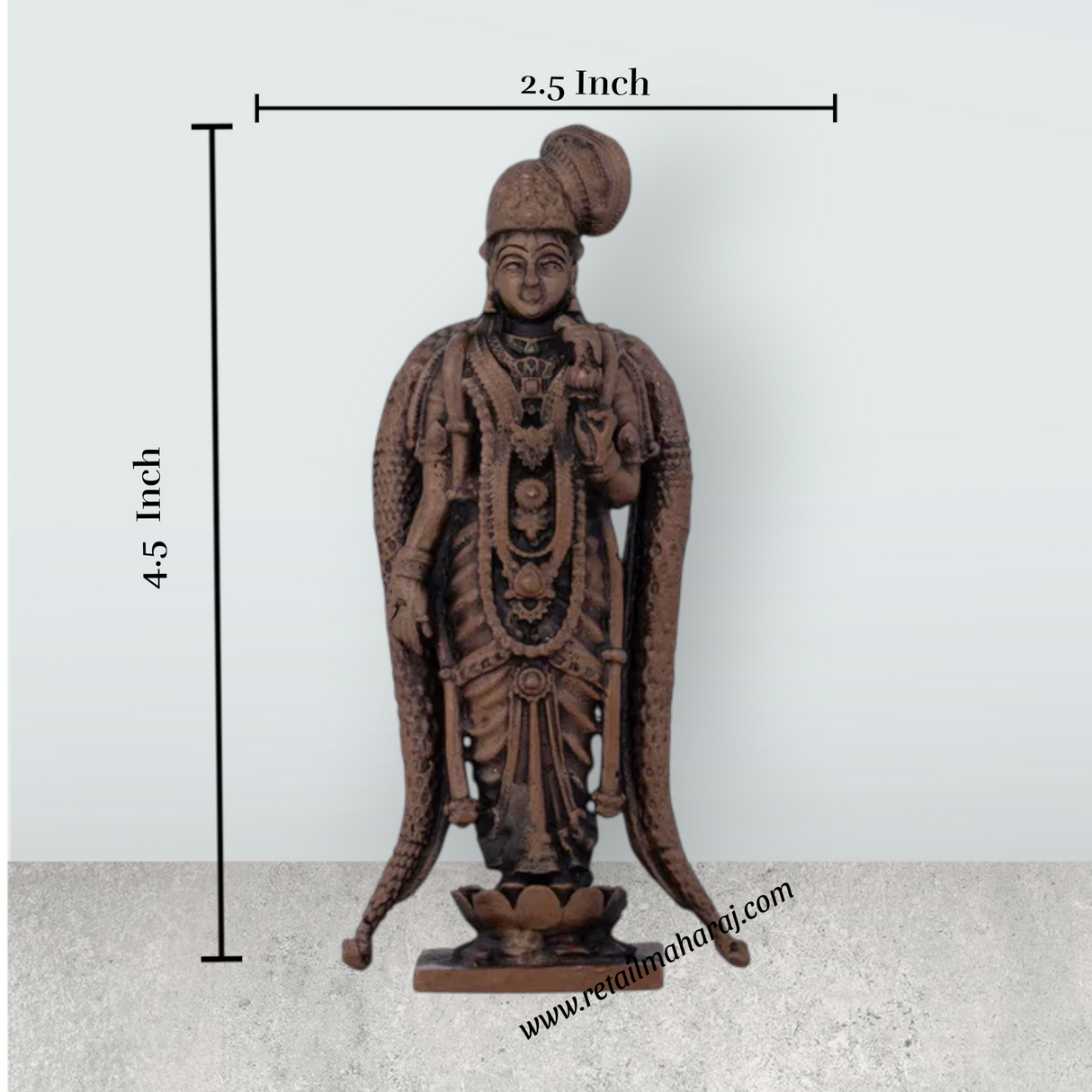 Andal Statue – 4.5 x 2.5 Inches Copper Idol (Goda Devi) - Retail Maharaj