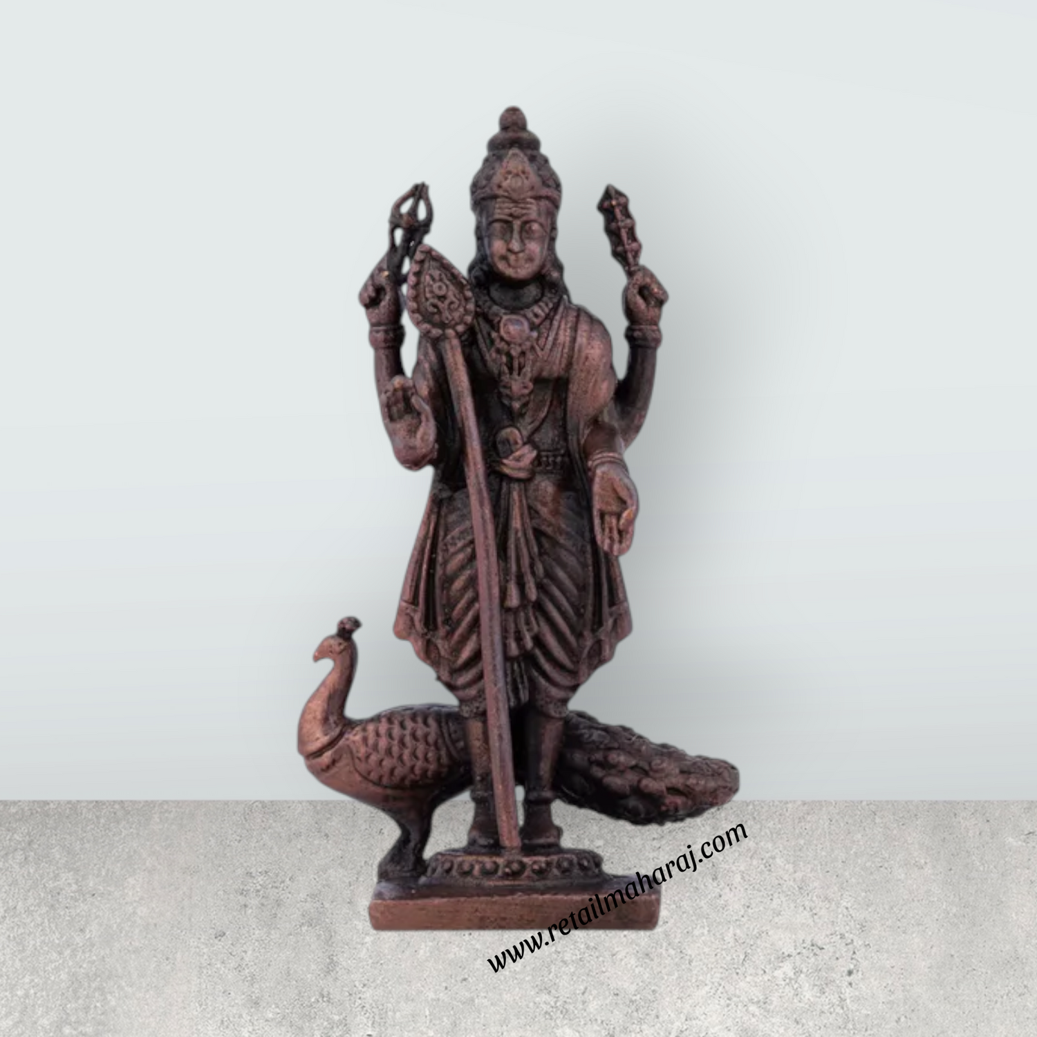 Mayil Murugan Statue – 2.75 x 1.5 Inches Copper Idol - Retail Maharaj