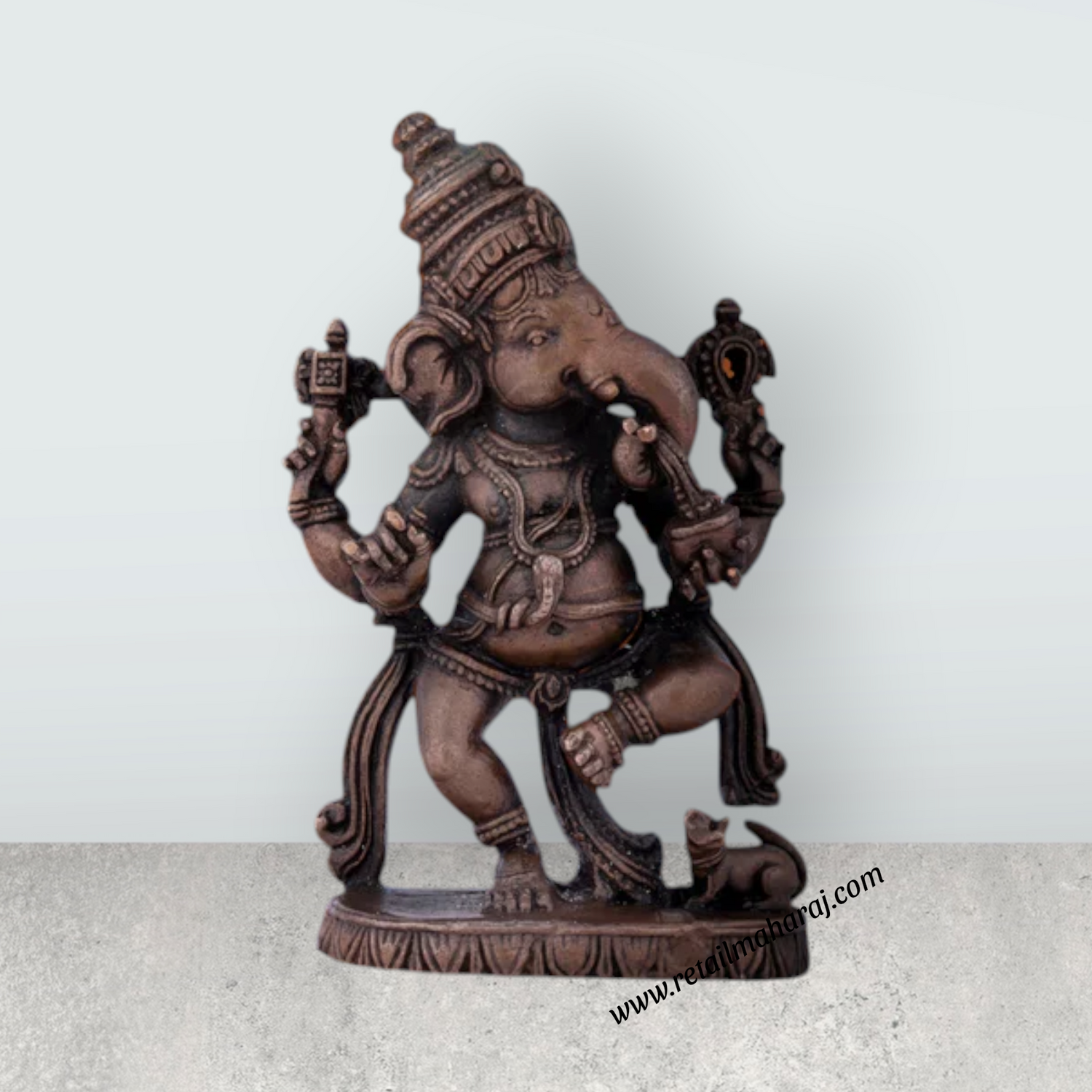 Dancing Ganesh Murti – 3 x 2 Inches Copper Idol Dancing Ganesha Statue for Pooja - Retail Maharaj