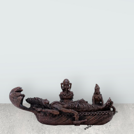 Sri Ranganathar with Lakshmi Statue - 1 x 2.75 Inches | Copper Idol for Pooja/ 65 Gms Approx - Retail Maharaj
