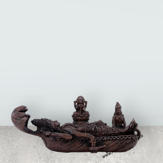 Sri Ranganathar with Lakshmi Statue - 1 x 2.75 Inches | Copper Idol for Pooja/ 65 Gms Approx - Retail Maharaj