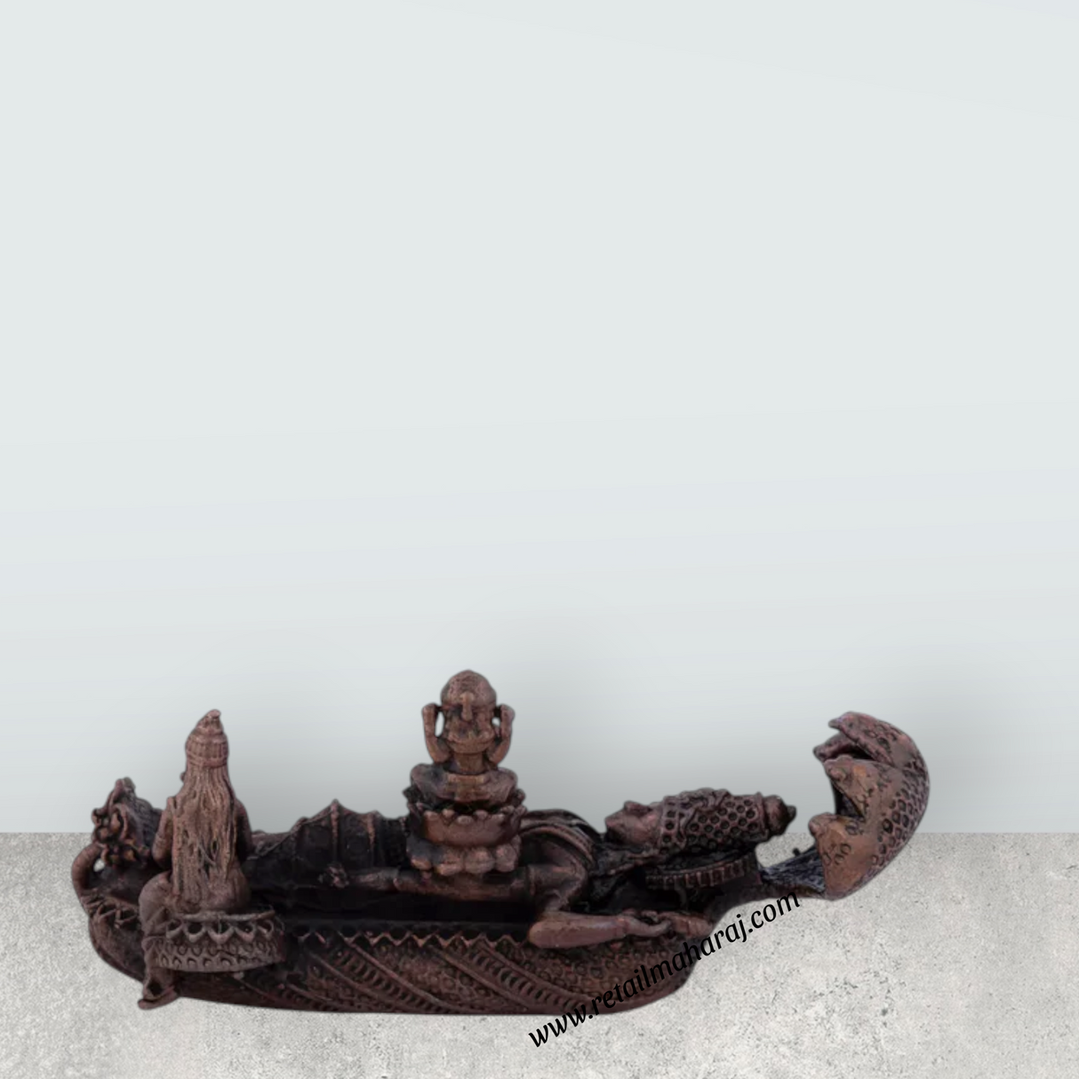 Sri Ranganathar with Lakshmi Statue - 1 x 2.75 Inches | Copper Idol for Pooja/ 65 Gms Approx - Retail Maharaj