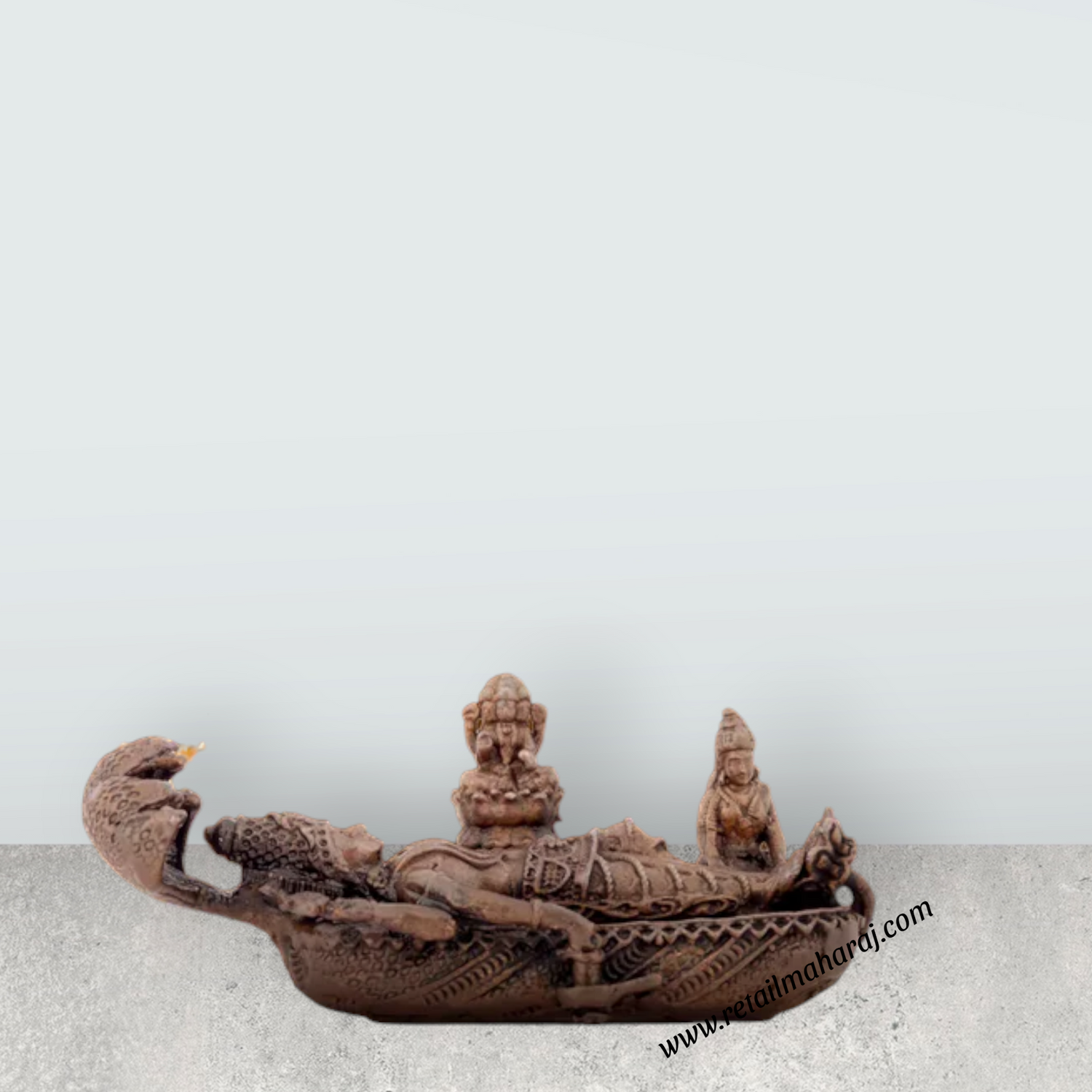 Sri Ranganathar with Lakshmi Statue - 1 x 2.75 Inches | Copper Idol for Pooja/ 65 Gms Approx - Retail Maharaj