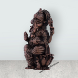 Ganesh Murti – 2.5 x 1.5 Inches Copper Idol Sitting on Lotus - Retail Maharaj