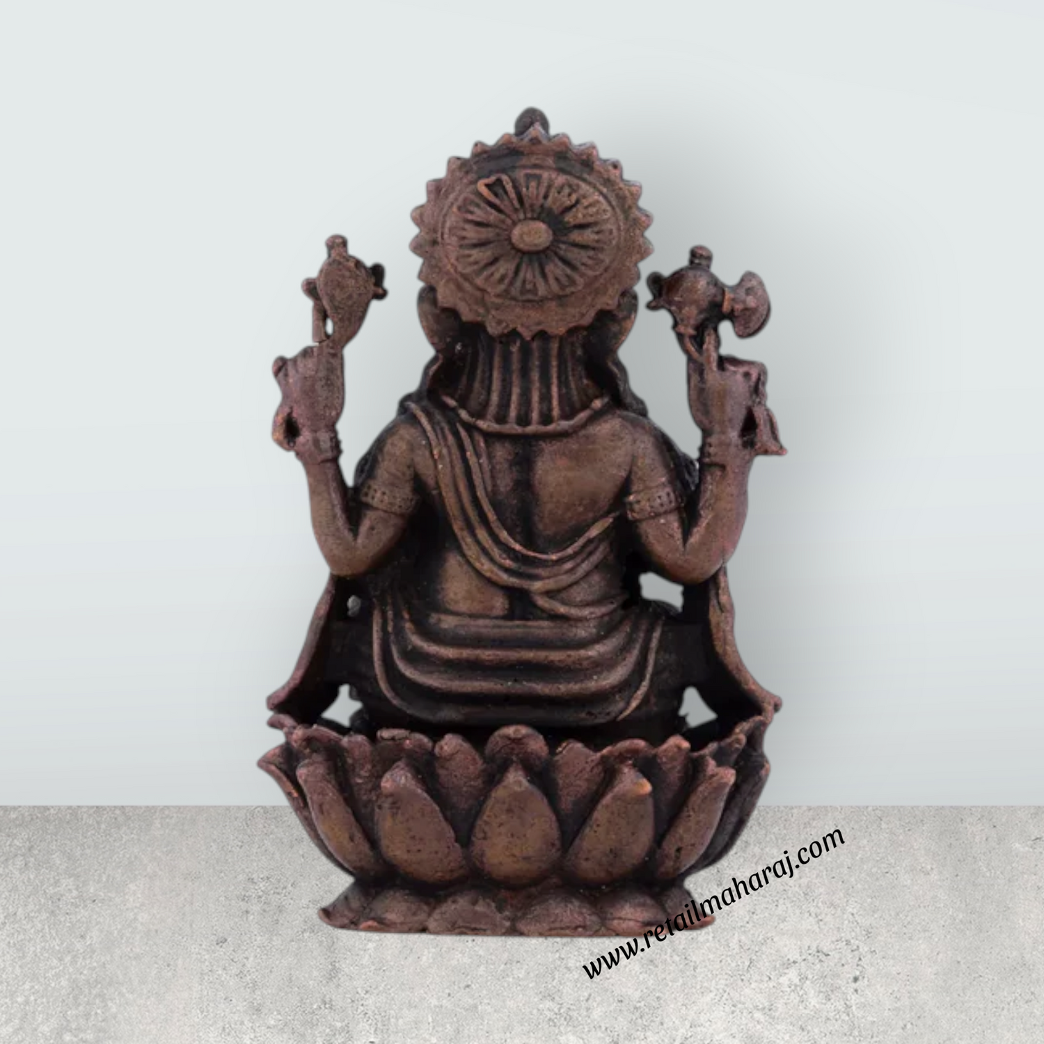 Ganesh Murti – 2.5 x 1.5 Inches Copper Idol Sitting on Lotus - Retail Maharaj