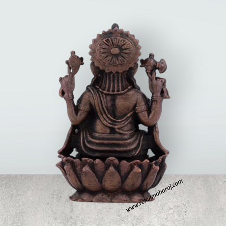 Ganesh Murti – 2.5 x 1.5 Inches Copper Idol Sitting on Lotus - Retail Maharaj