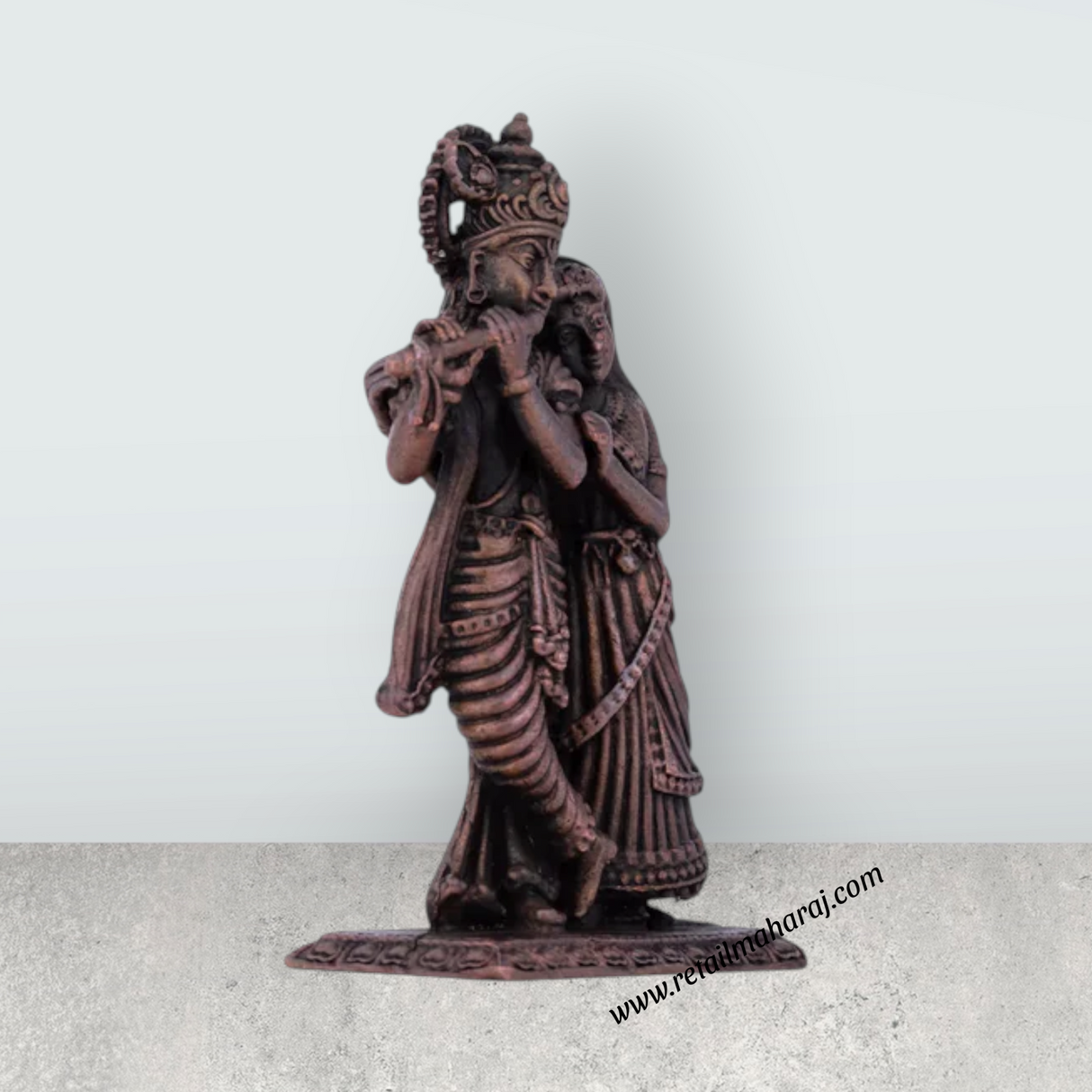 Radha Krishna Murti – 3.5 x 2.5 Inches Copper Idol - Retail Maharaj
