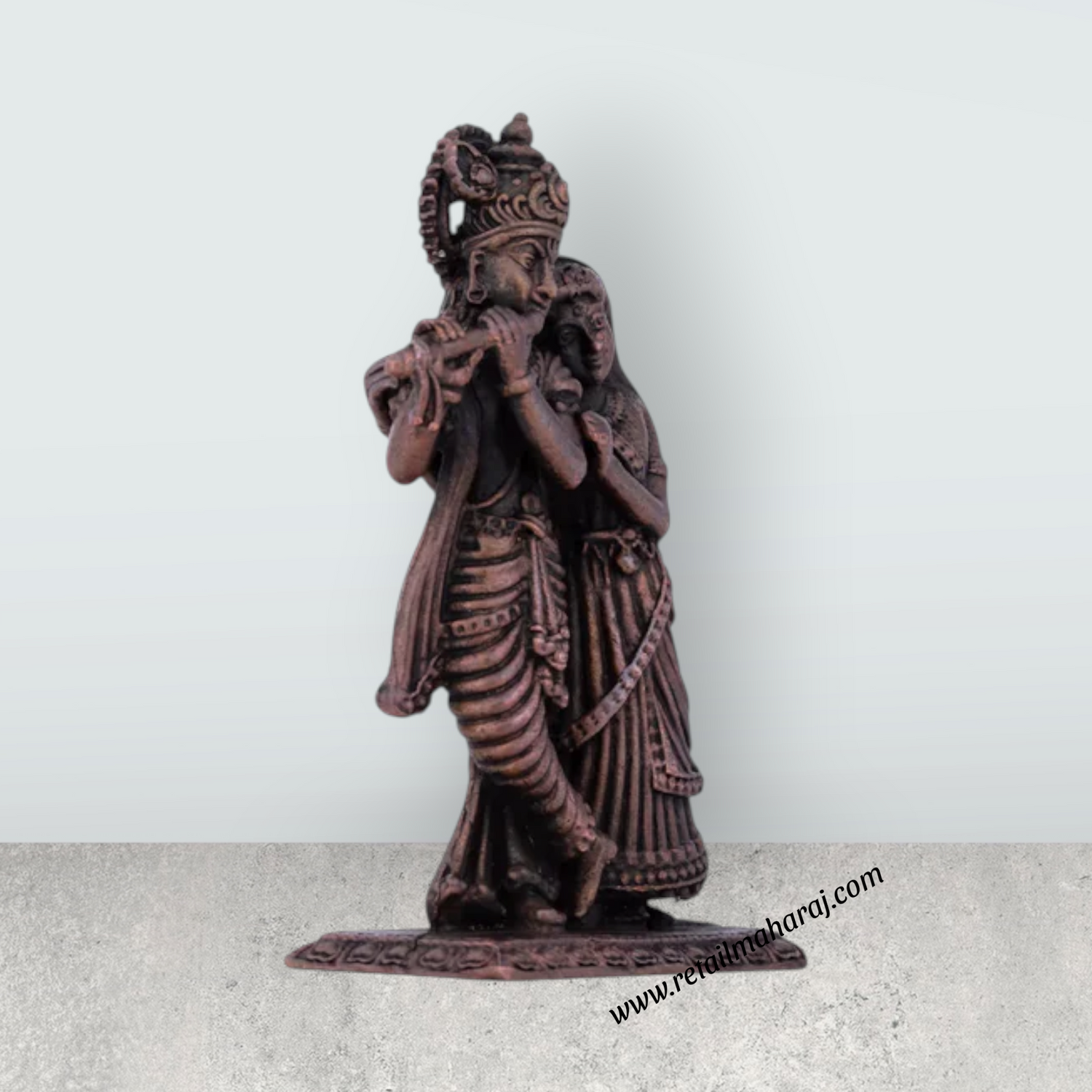 Radha Krishna Murti – 3.5 x 2.5 Inches Copper Idol - Retail Maharaj