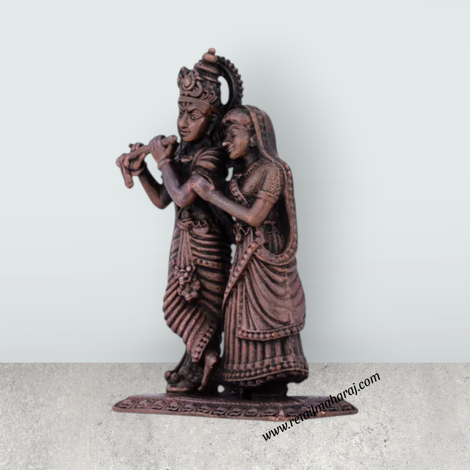 Radha Krishna Murti – 3.5 x 2.5 Inches Copper Idol - Retail Maharaj
