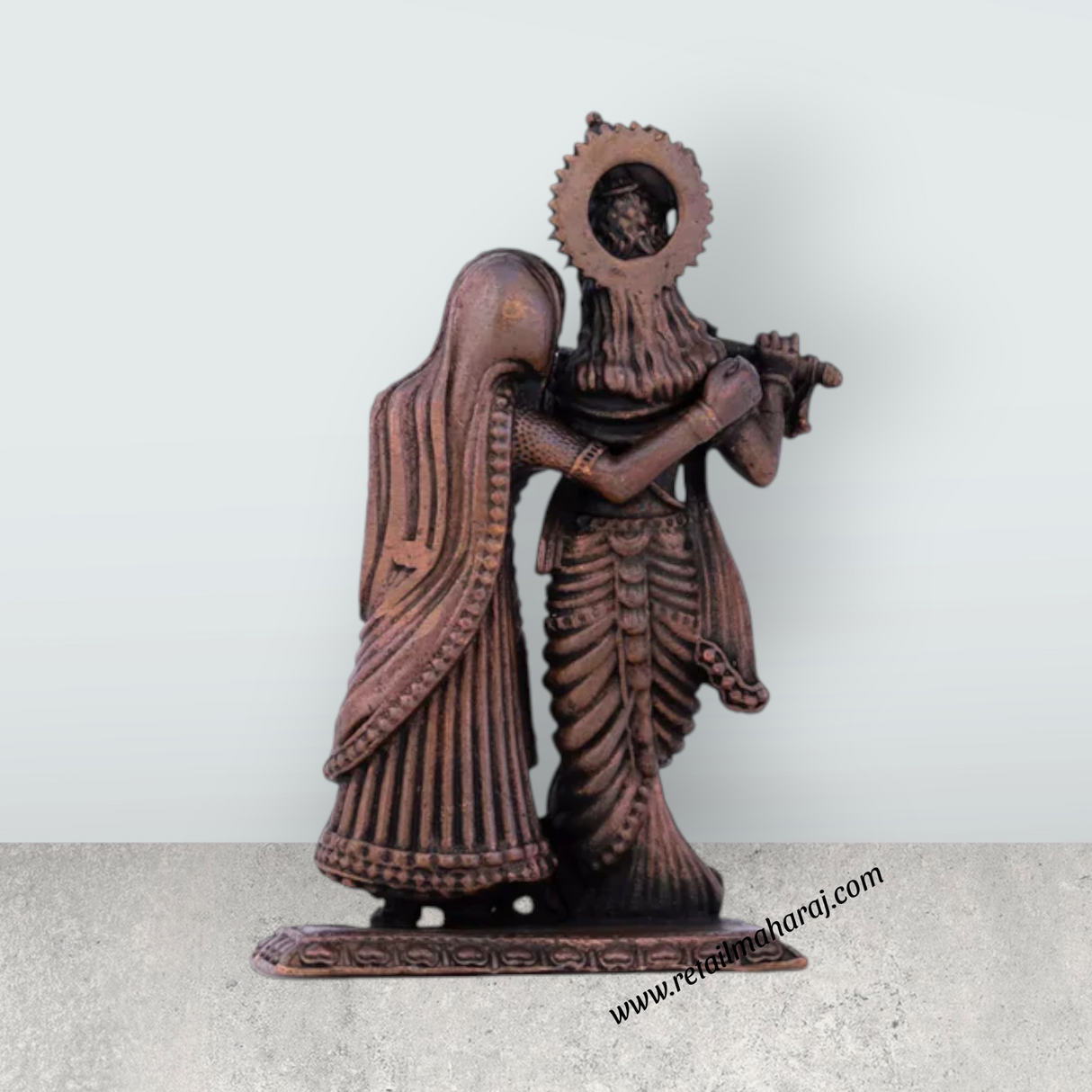 Radha Krishna Murti – 3.5 x 2.5 Inches Copper Idol - Retail Maharaj