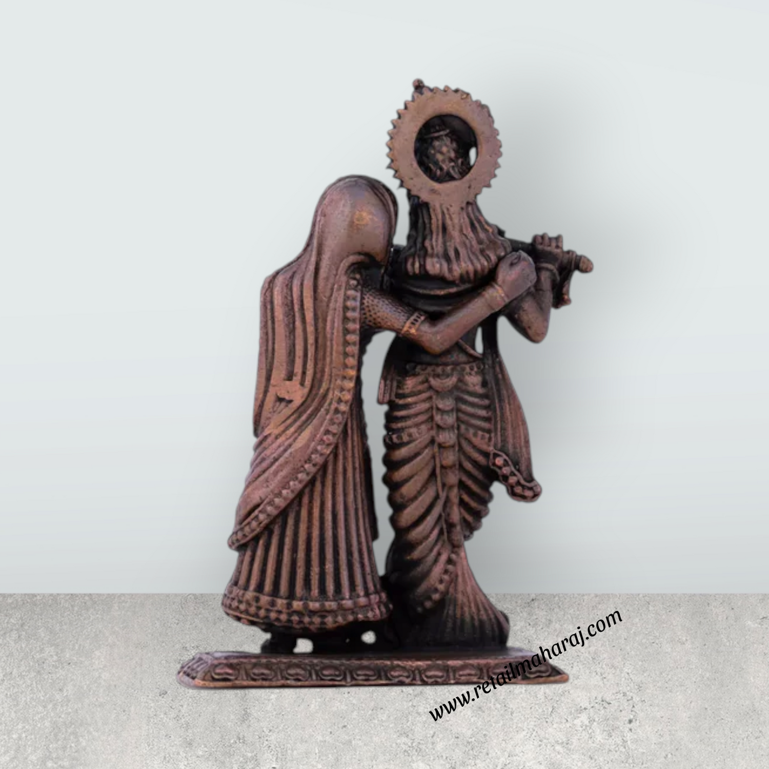 Radha Krishna Murti – 3.5 x 2.5 Inches Copper Idol - Retail Maharaj
