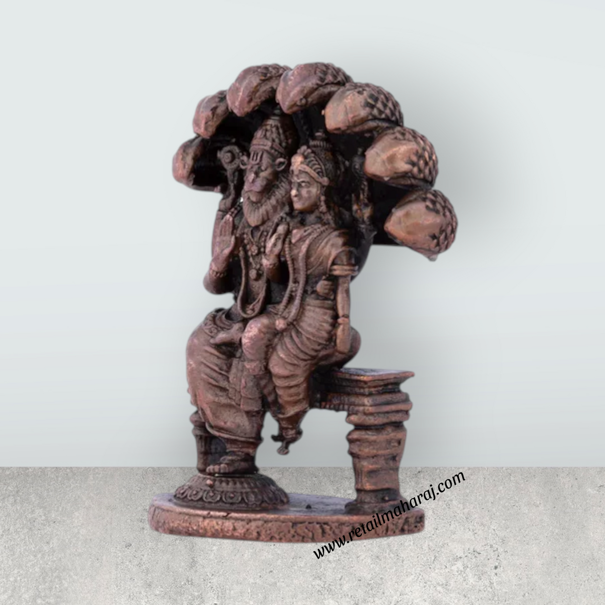Lakshmi Narasimha Swamy Statue - 2.5 x 1.75 Inches | Copper Idol/ Lakshmi Narasimha Murti/ 105 Gms Approx - Retail Maharaj